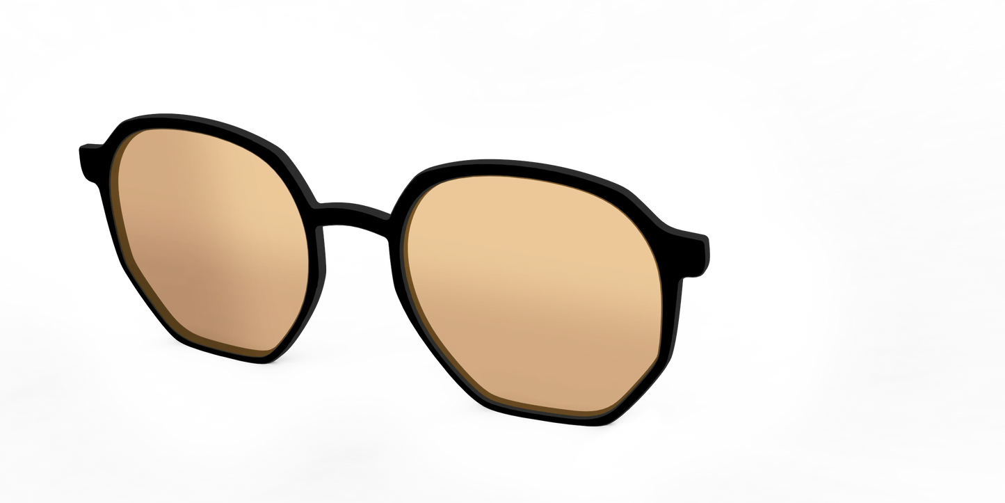 The Black With Umber Brown Lens