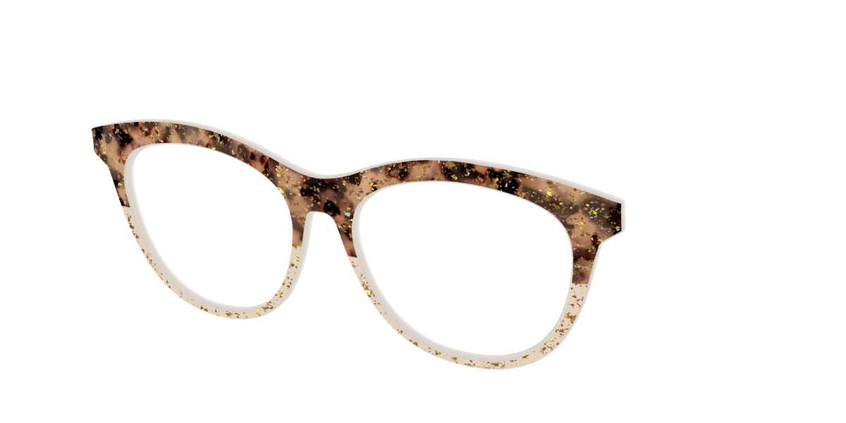 The Khaki Tortoise Crystal Split with Gold Flakes