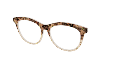The Khaki Tortoise Crystal Split with Gold Flakes