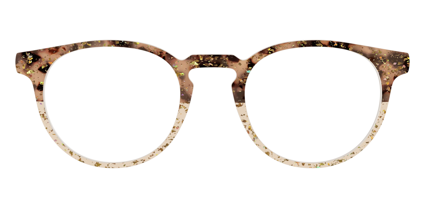 The Khaki Tortoise Crystal Split with Gold Flakes