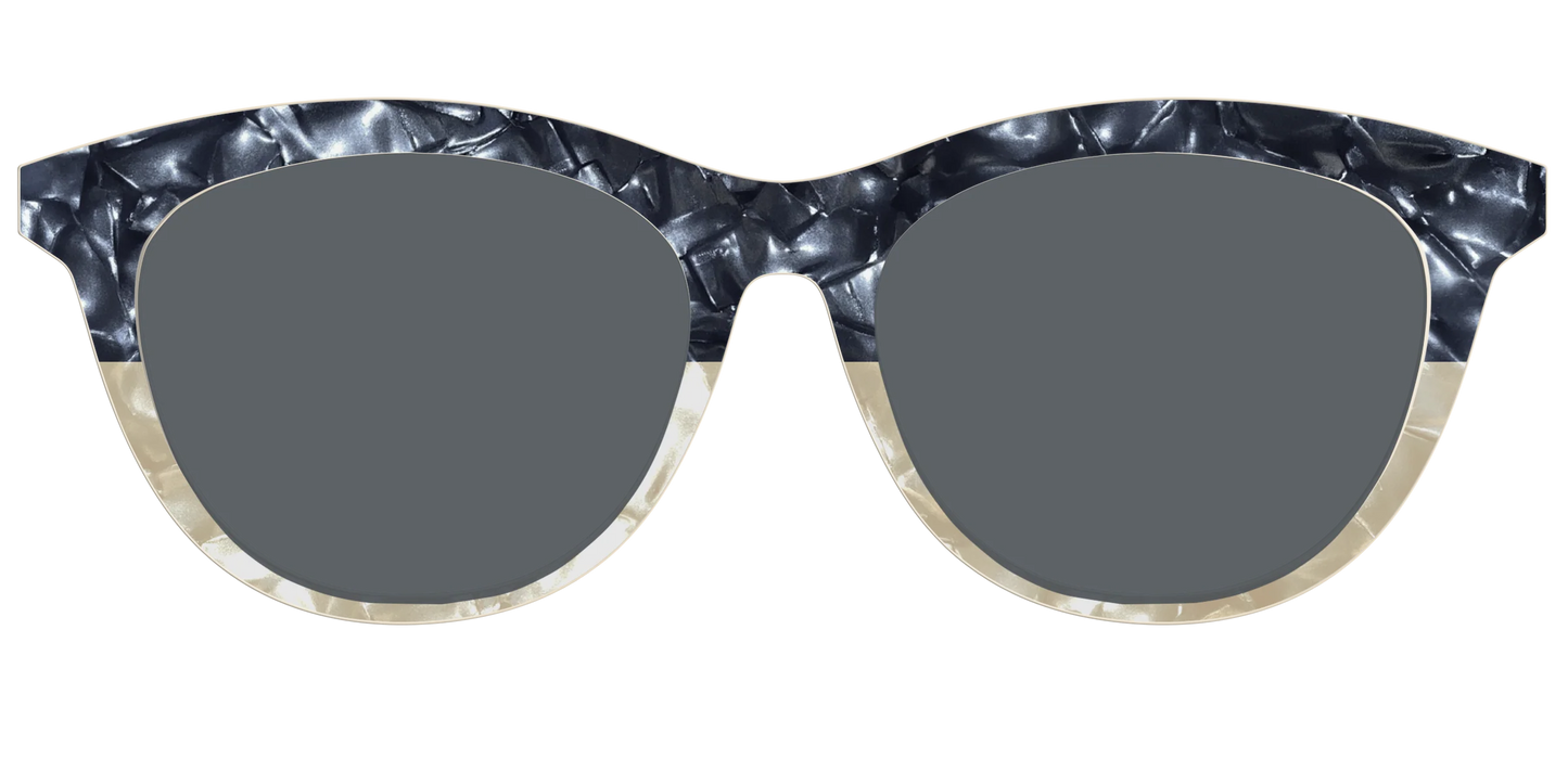 The Polarized Navy to Taupe Pearl Split Sun Top