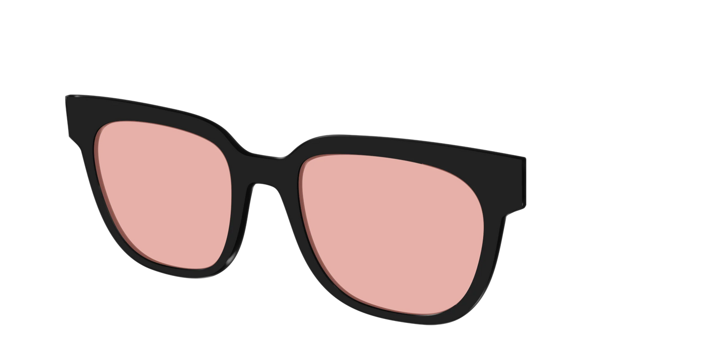 The Black With Coral Pink Lens