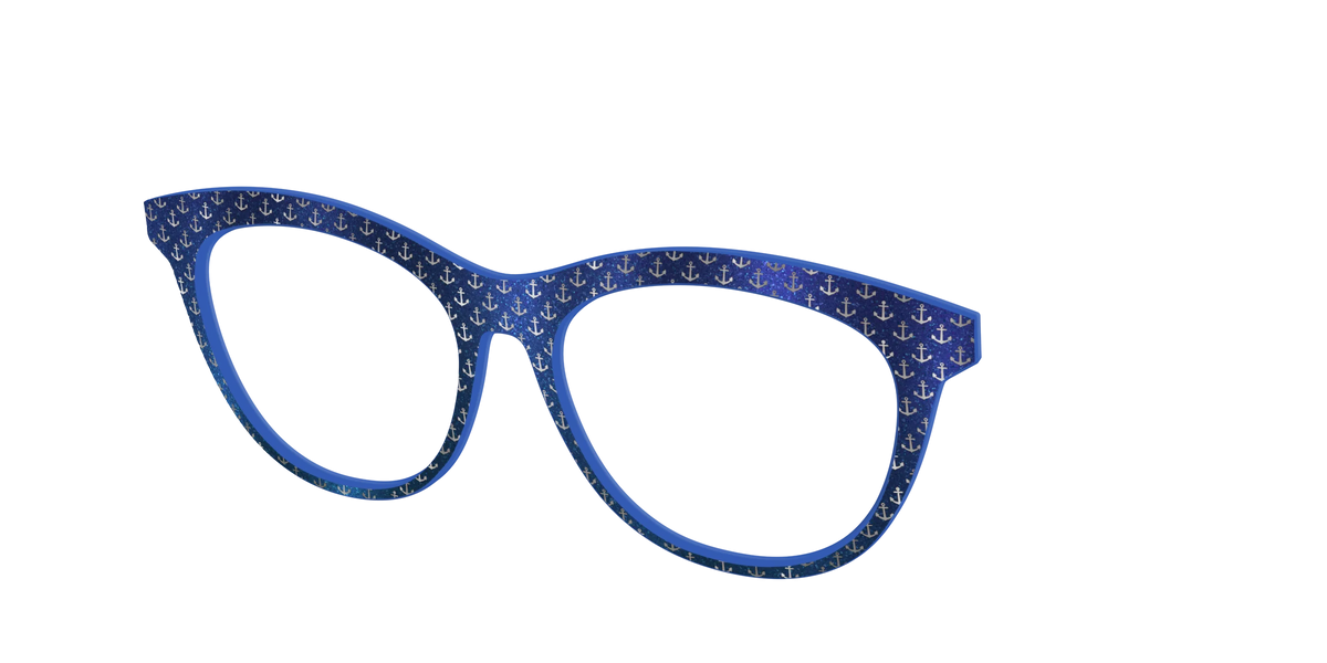 The Blue Shimmer with Silver Foil Anchors