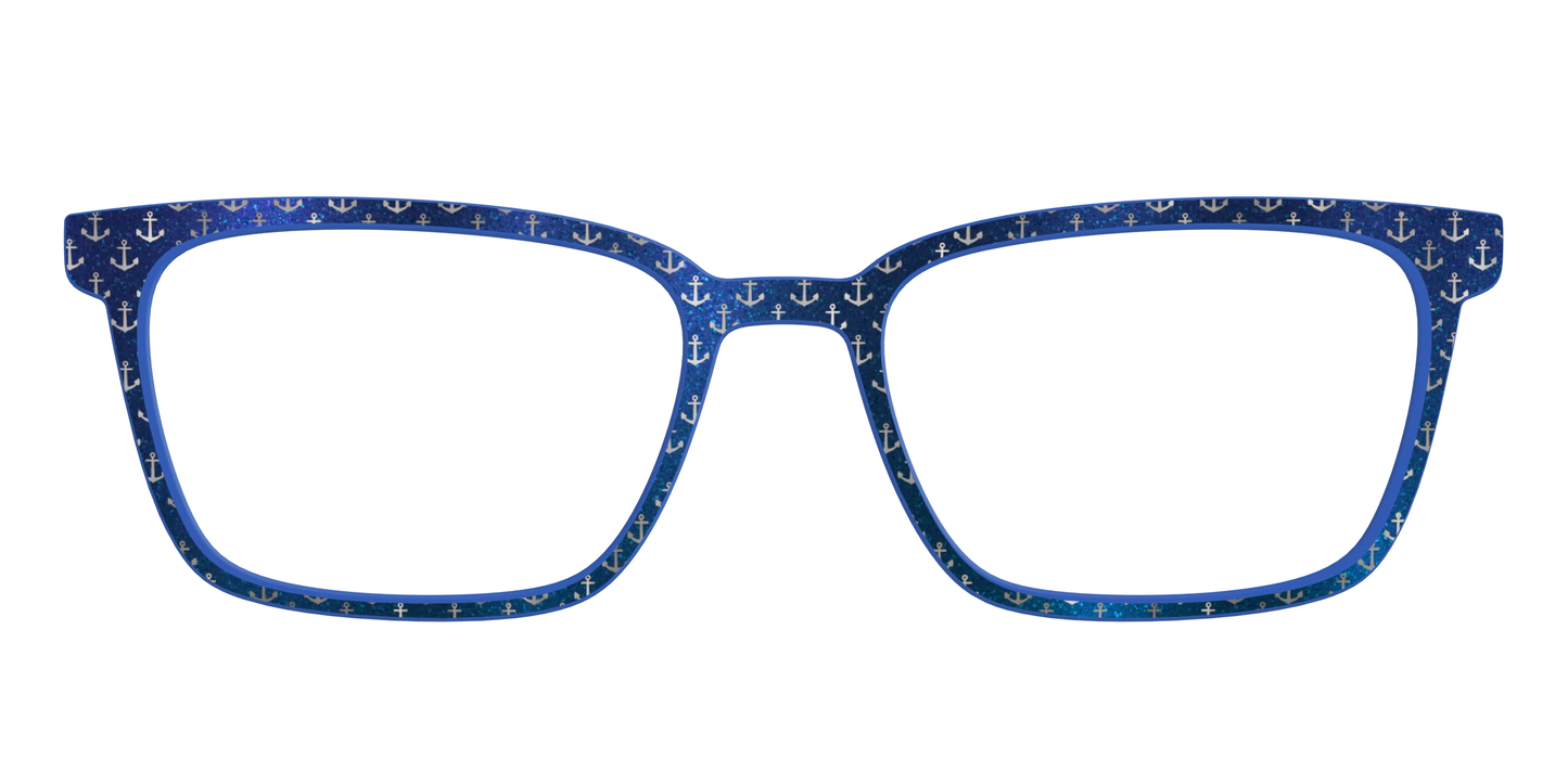 The Blue Shimmer with Silver Foil Anchors