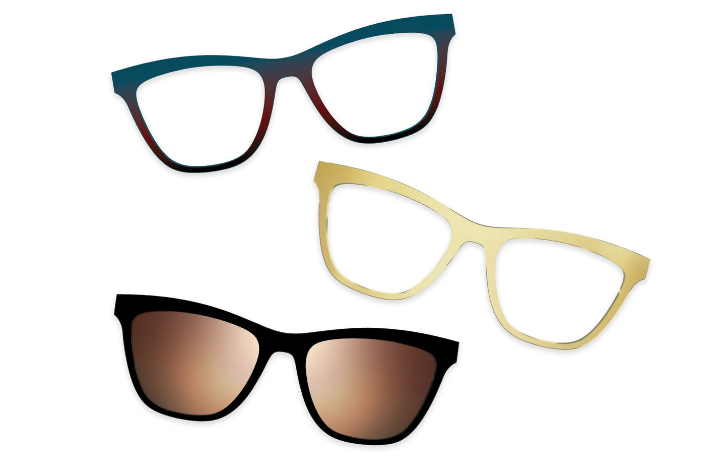 Tortoise Acetate Gold Metal - Set