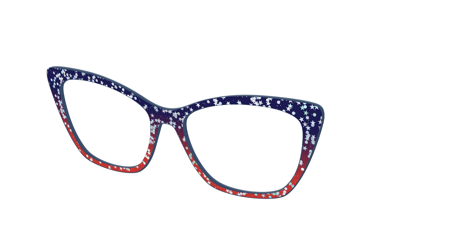 The Navy to Scarlet Gradient with Star Glitter