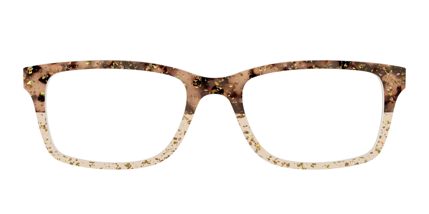 The Khaki Tortoise Crystal Split with Gold Flakes