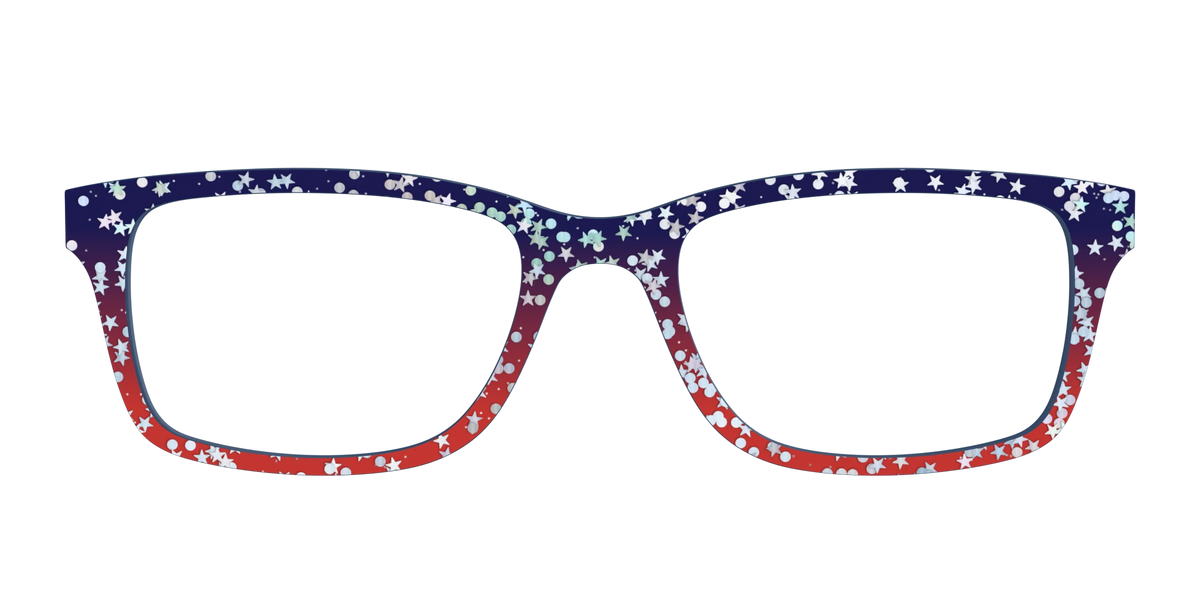 The Navy to Scarlet Gradient with Star Glitter