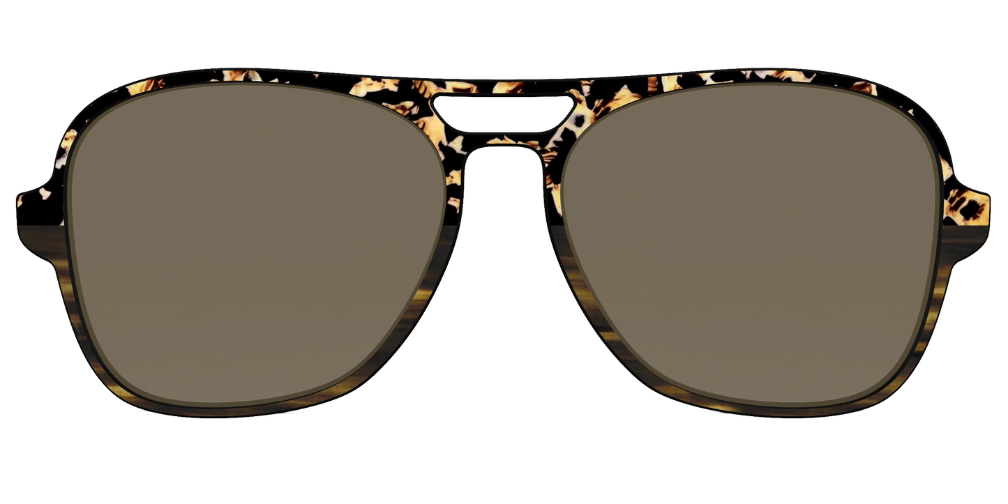 The Polarized Caramel Tortoise Horn Split Sun Top