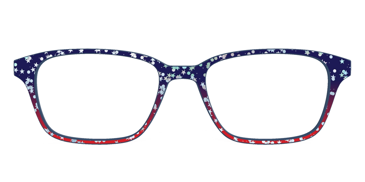 The Navy to Scarlet Gradient with Star Glitter