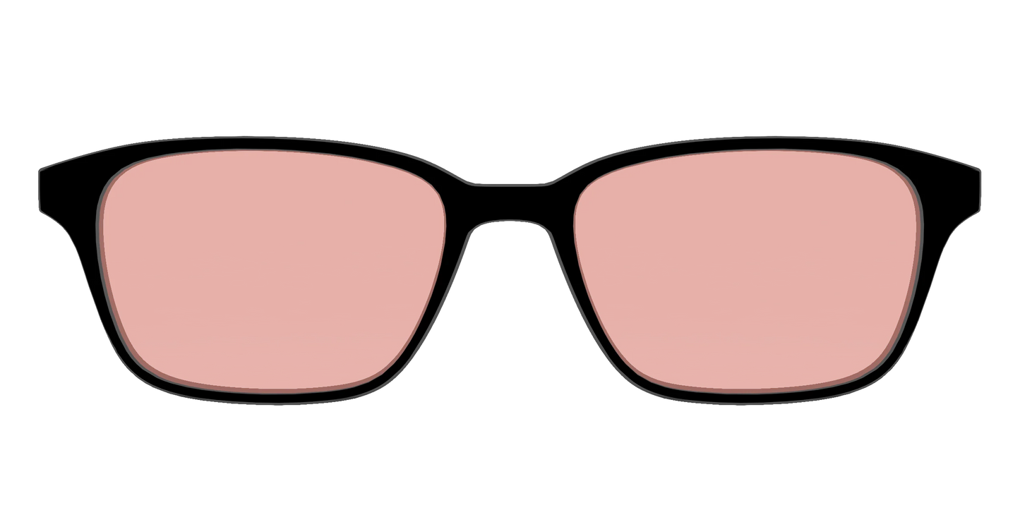 The Black With Coral Pink Lens