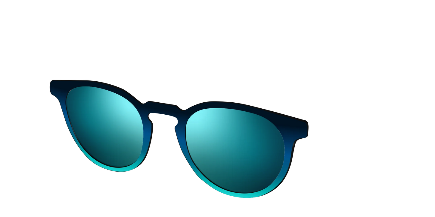 The Polarized Royal Blue to Seafoam Gradient Sun Top