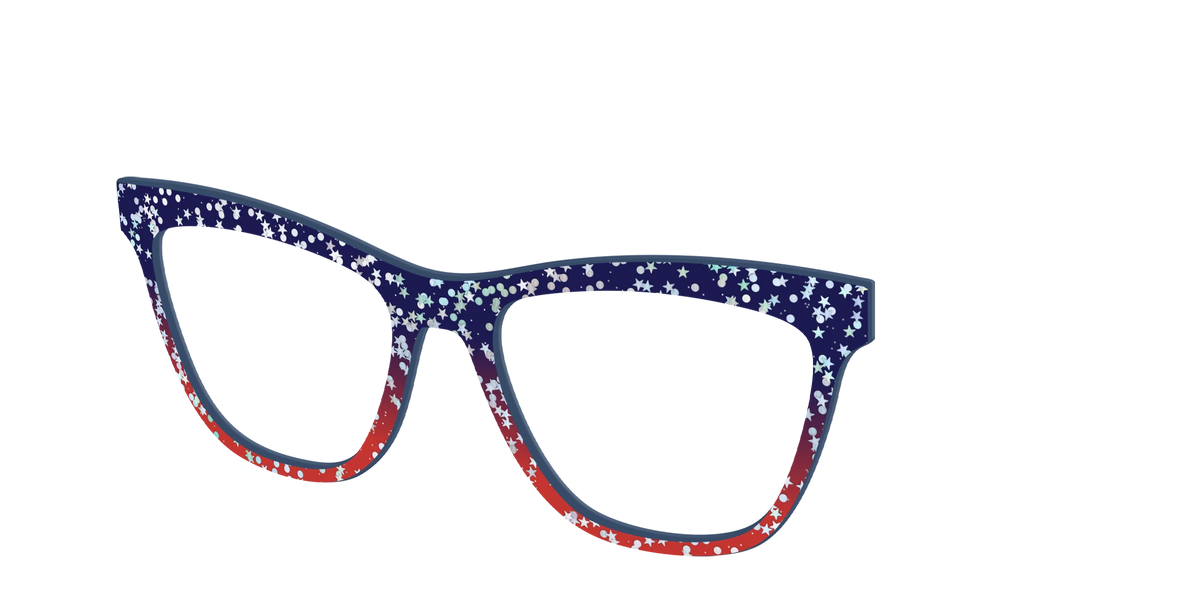 The Navy to Scarlet Gradient with Star Glitter