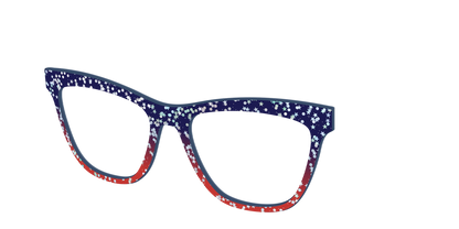 The Navy to Scarlet Gradient with Star Glitter