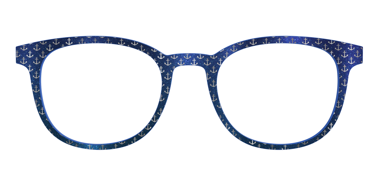 The Blue Shimmer with Silver Foil Anchors
