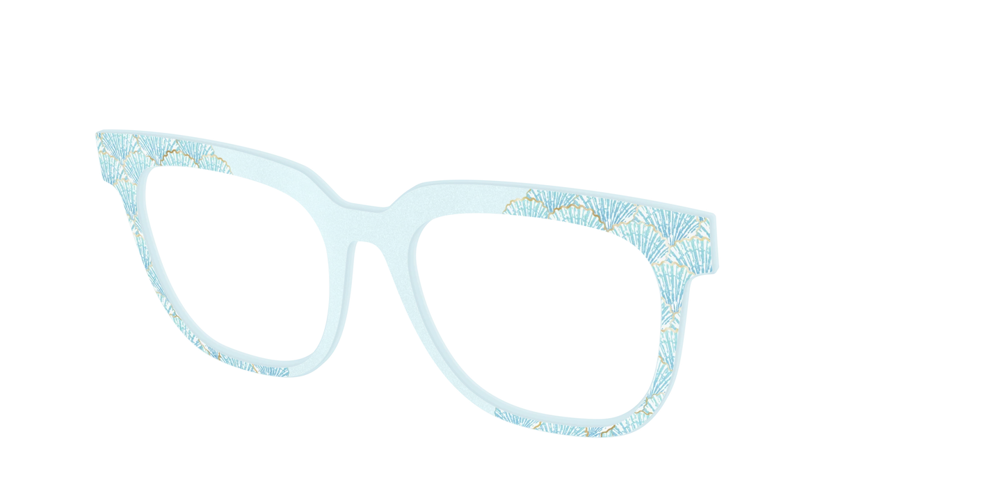 The Aquamarine Shells Shimmer with Gold Foil
