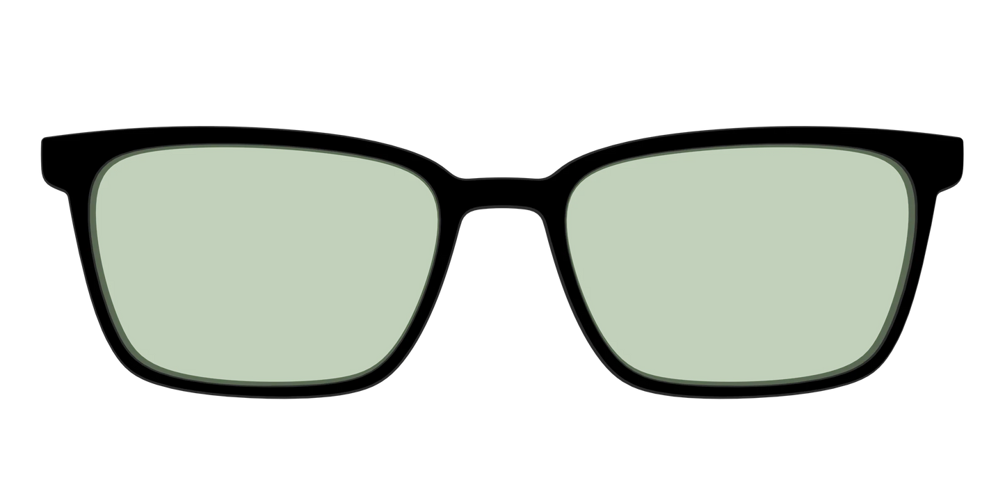 The Black With Sage Green Lens