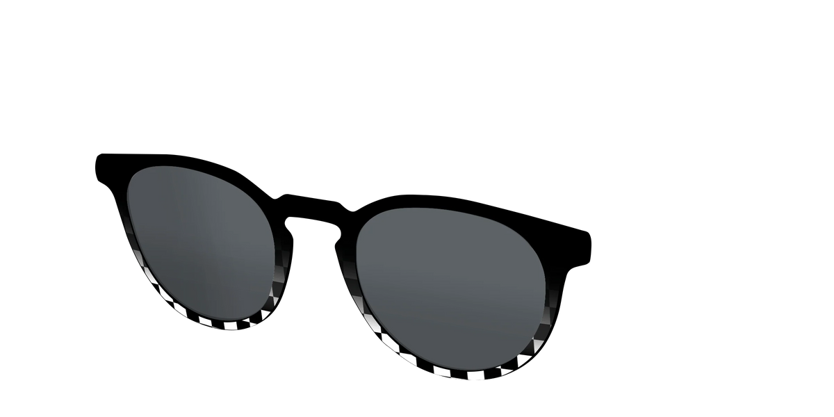 The Polarized Checkerboard Fade Sun Top