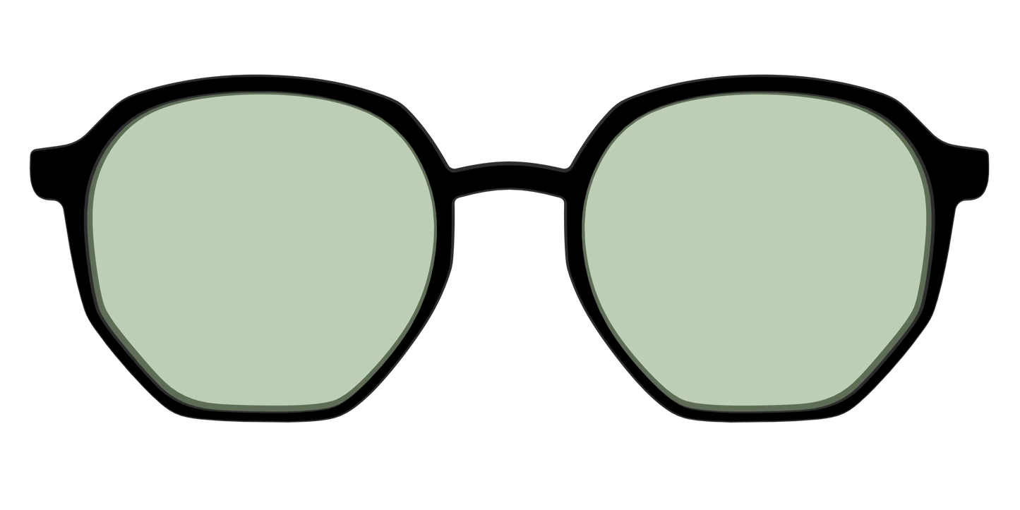 The Black With Sage Green Lens