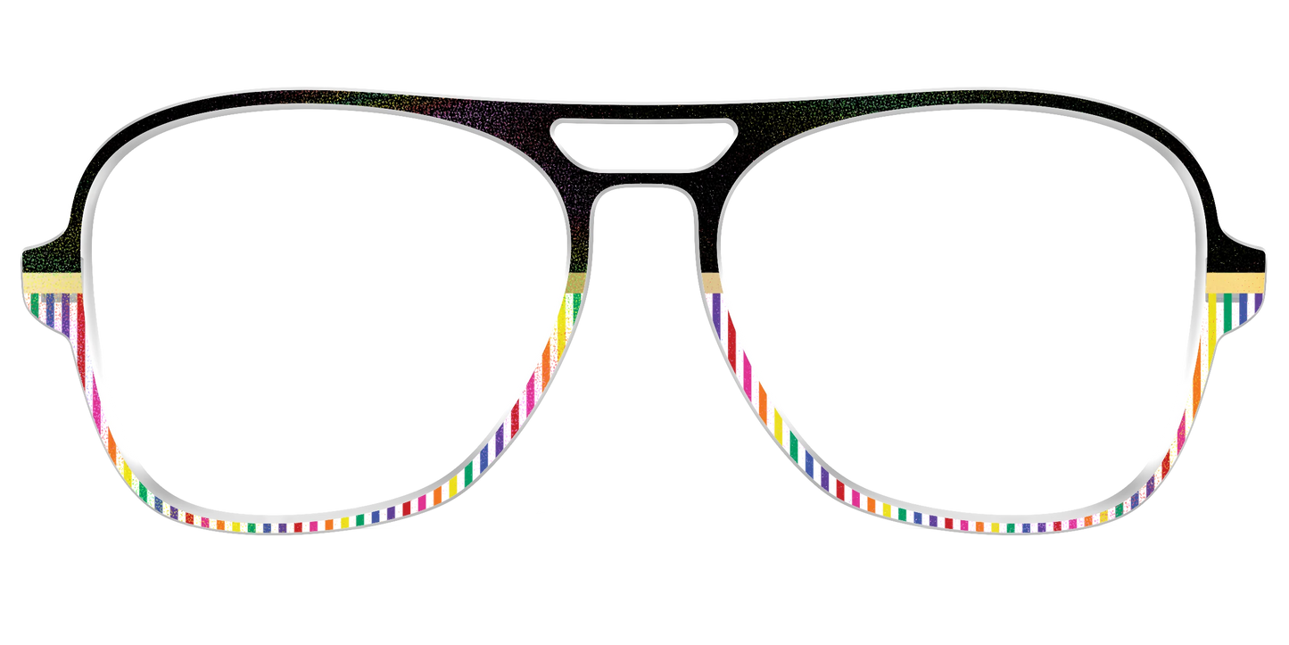 The Chic Pride Stripes Crystal with Gold Foil