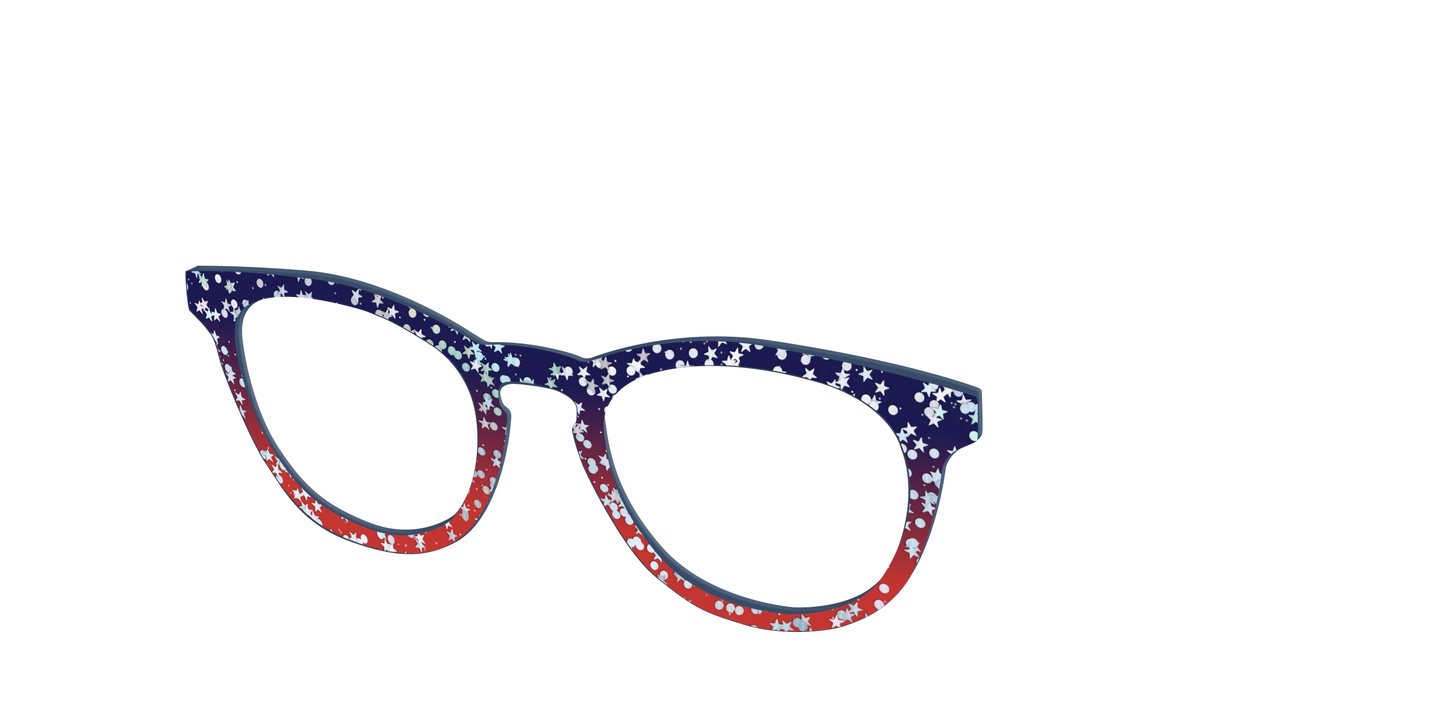 The Navy to Scarlet Gradient with Star Glitter