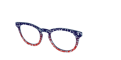 The Navy to Scarlet Gradient with Star Glitter