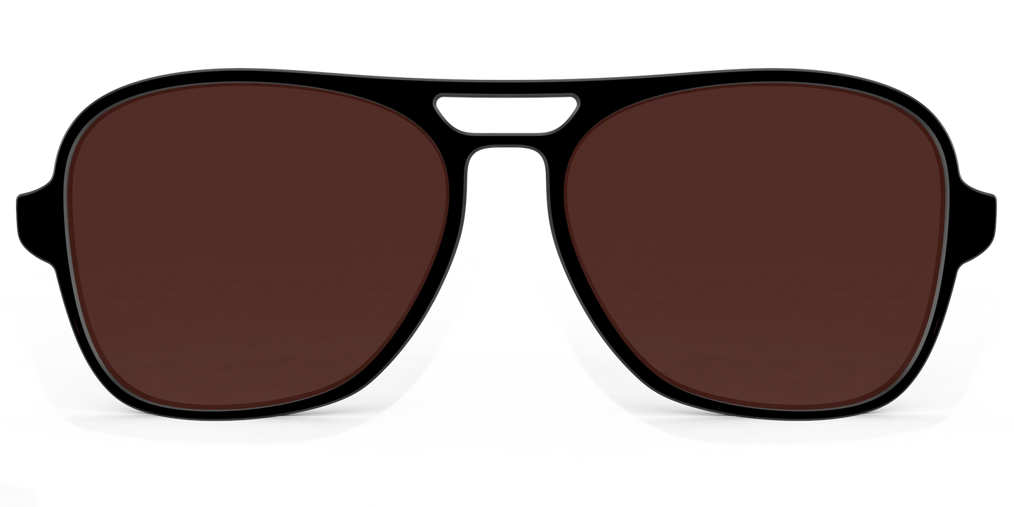 The Black with Brown Golf Lens