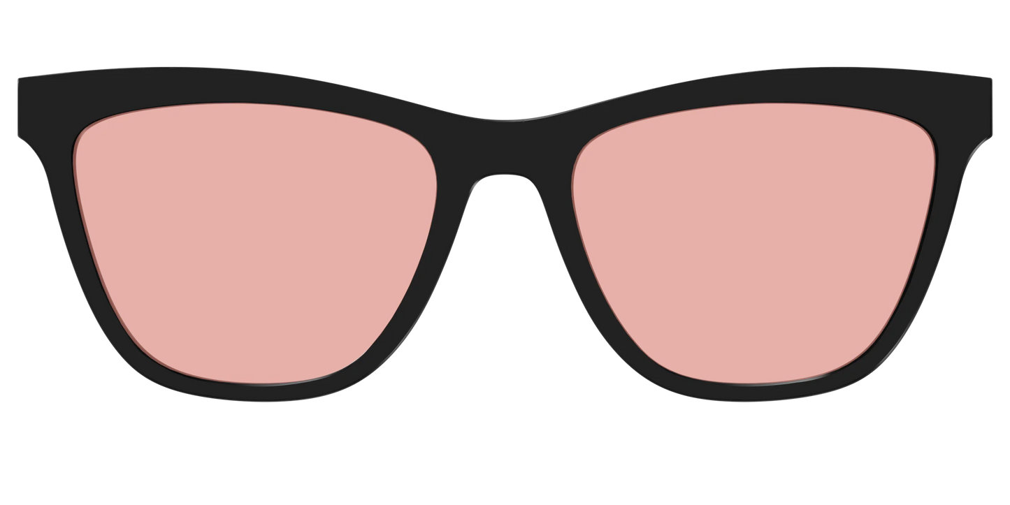 The Black With Coral Pink Lens