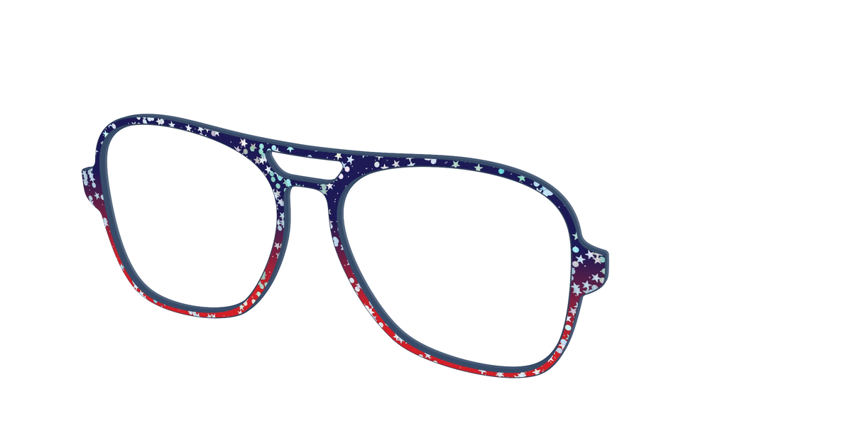 The Navy to Scarlet Gradient with Star Glitter