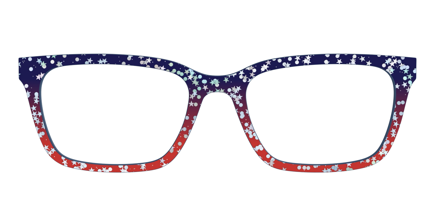 The Navy to Scarlet Gradient with Star Glitter