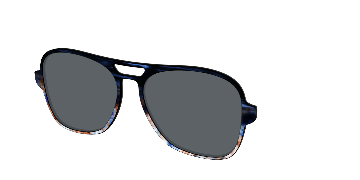 The Polarized Blue Horn Tortoise Sun Top