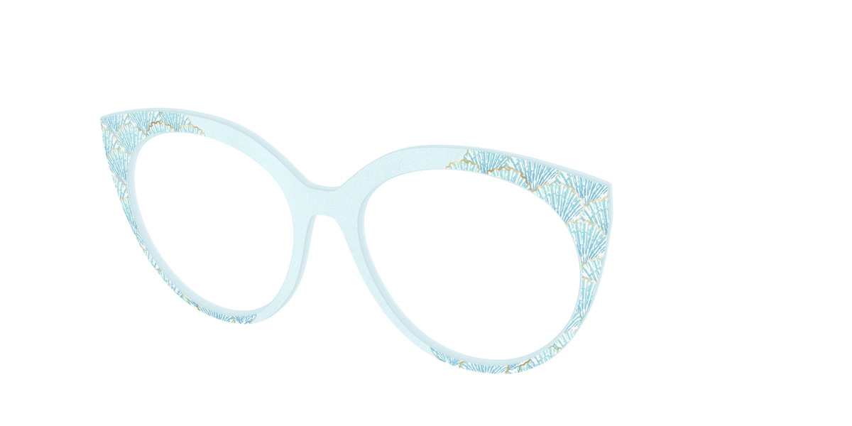 The Aquamarine Shells Shimmer with Gold Foil