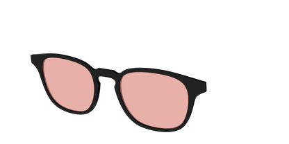The Black With Coral Pink Lens