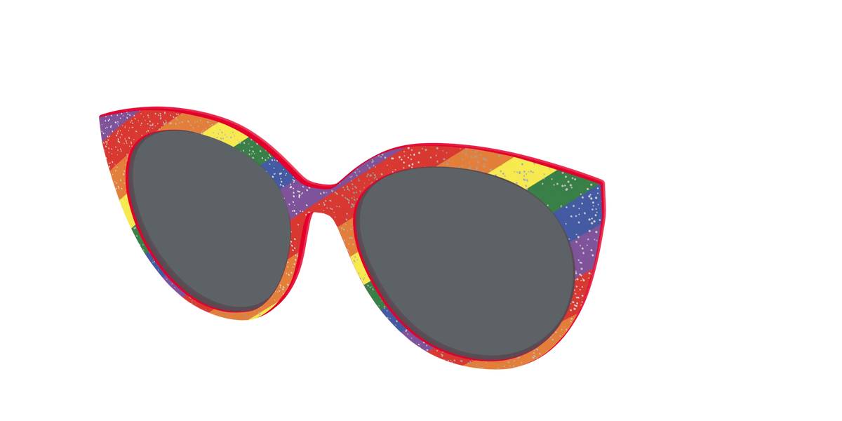 The Polarized Traditional Pride Flag Glitter Sun Top