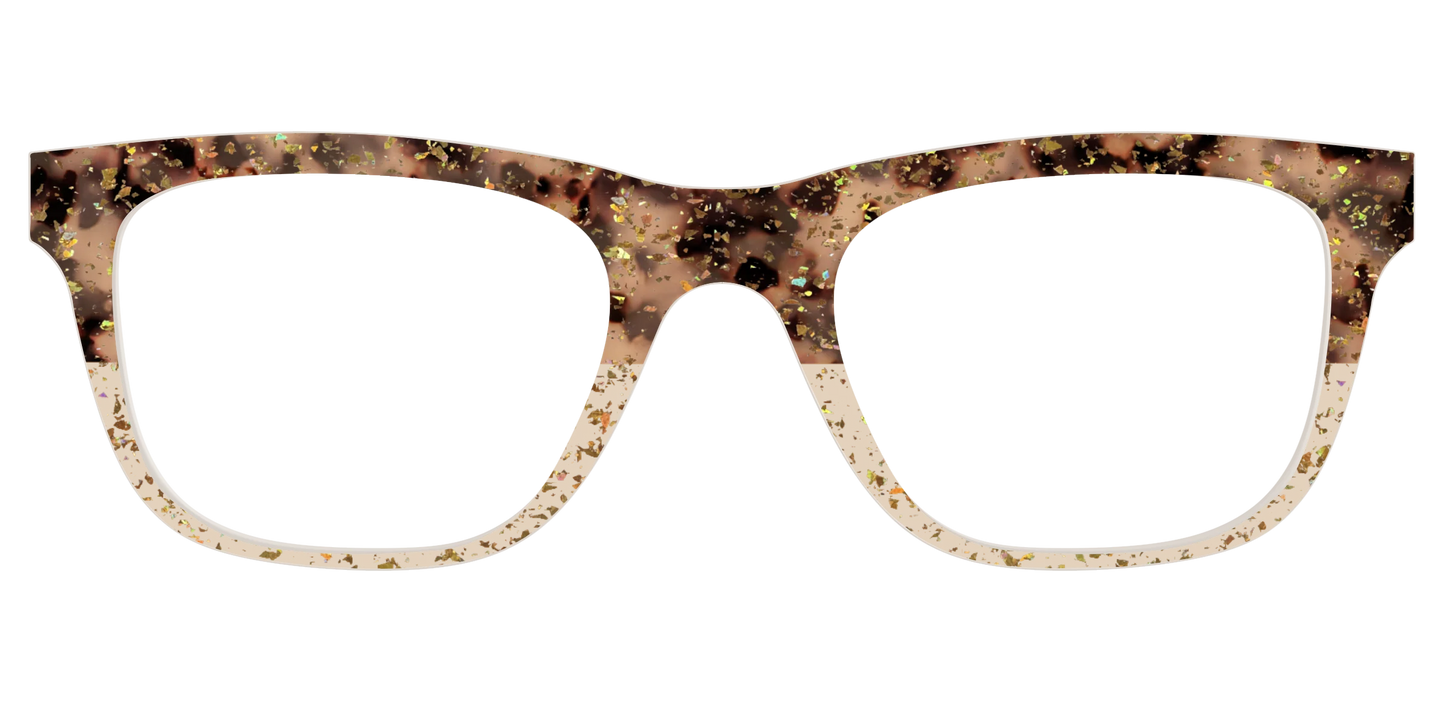 The Khaki Tortoise Crystal Split with Gold Flakes