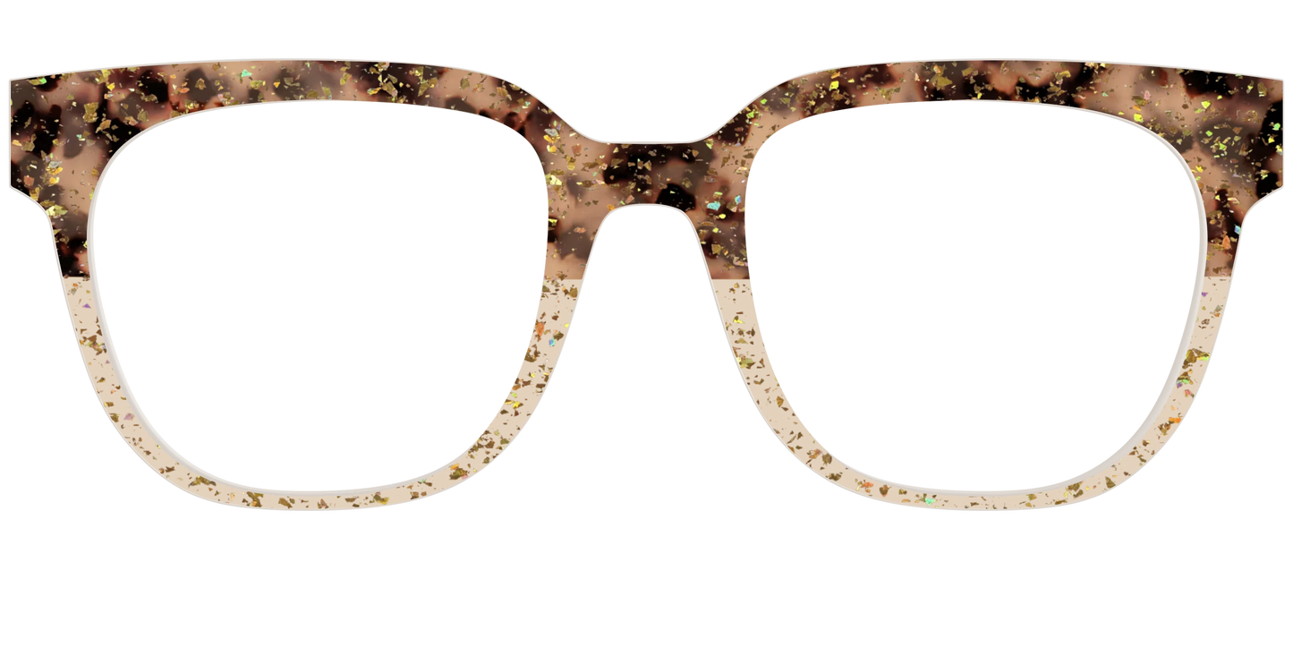 The Khaki Tortoise Crystal Split with Gold Flakes