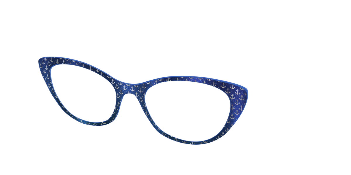 The Blue Shimmer with Silver Foil Anchors