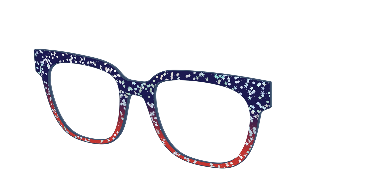 The Navy to Scarlet Gradient with Star Glitter