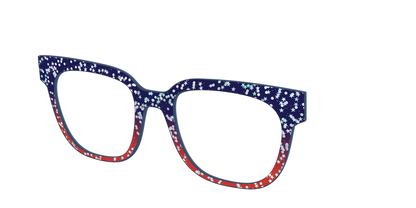 The Navy to Scarlet Gradient with Star Glitter