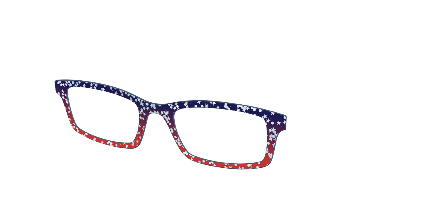 The Navy to Scarlet Gradient with Star Glitter