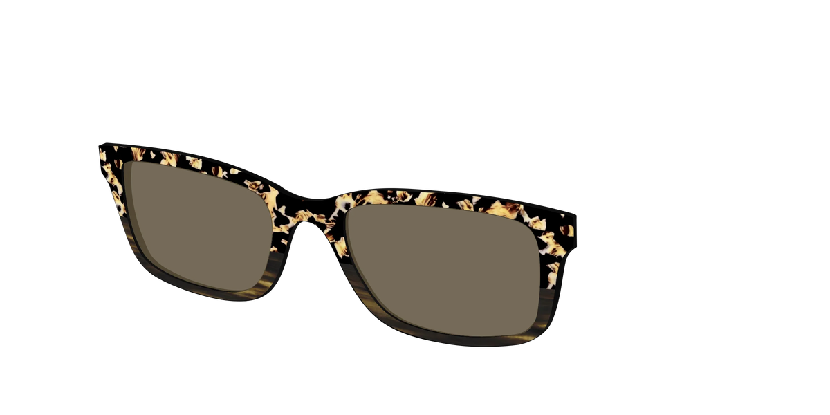 The Polarized Caramel Tortoise Horn Split Sun Top
