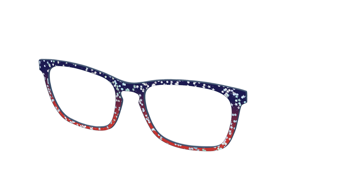 The Navy to Scarlet Gradient with Star Glitter
