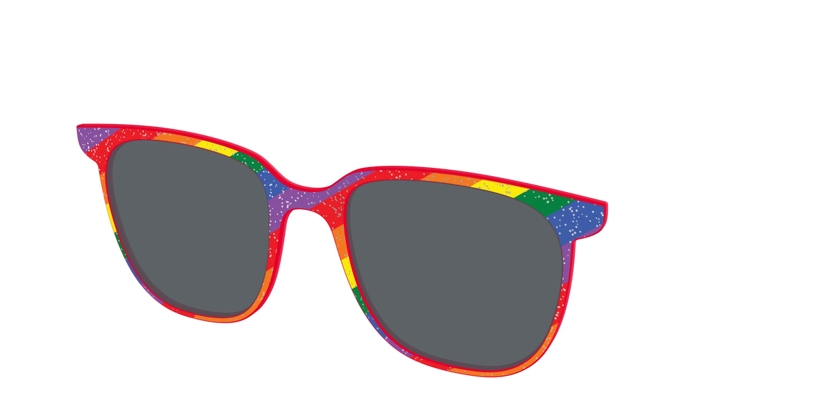 The Polarized Traditional Pride Flag Glitter Sun Top