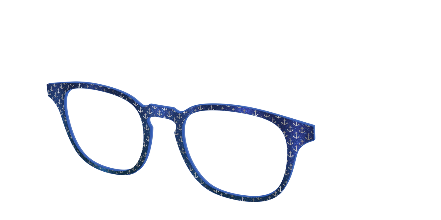 The Blue Shimmer with Silver Foil Anchors
