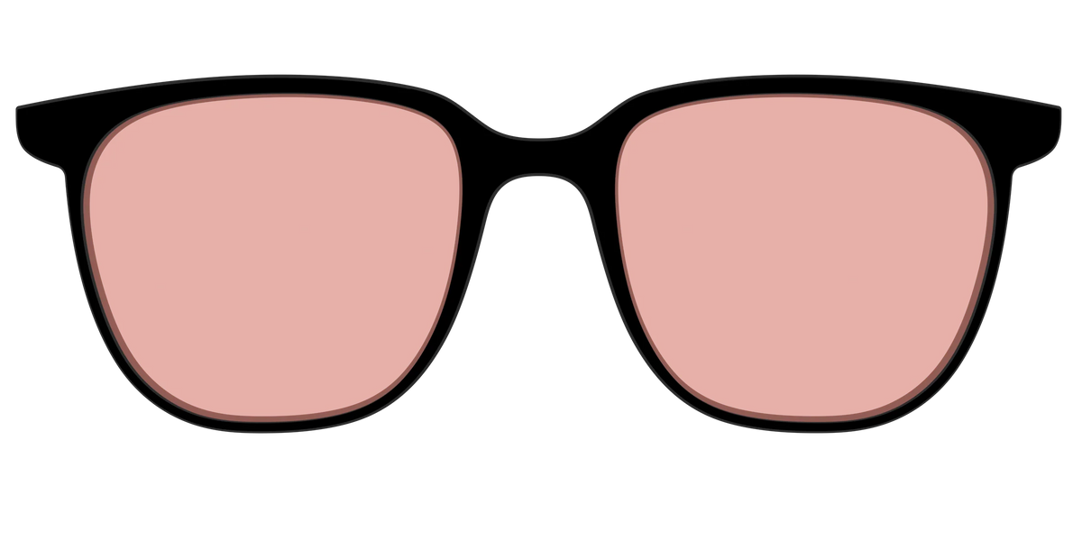 The Black With Coral Pink Lens