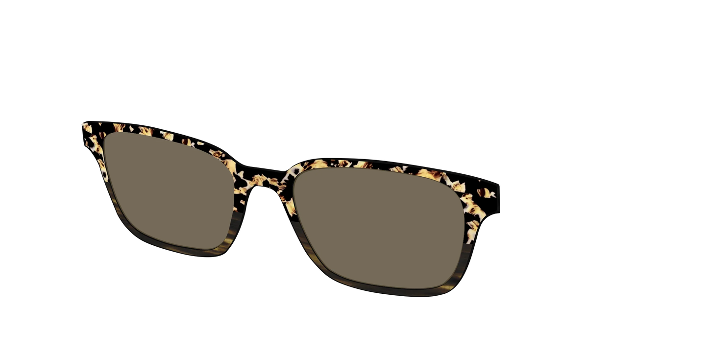 The Polarized Caramel Tortoise Horn Split Sun Top