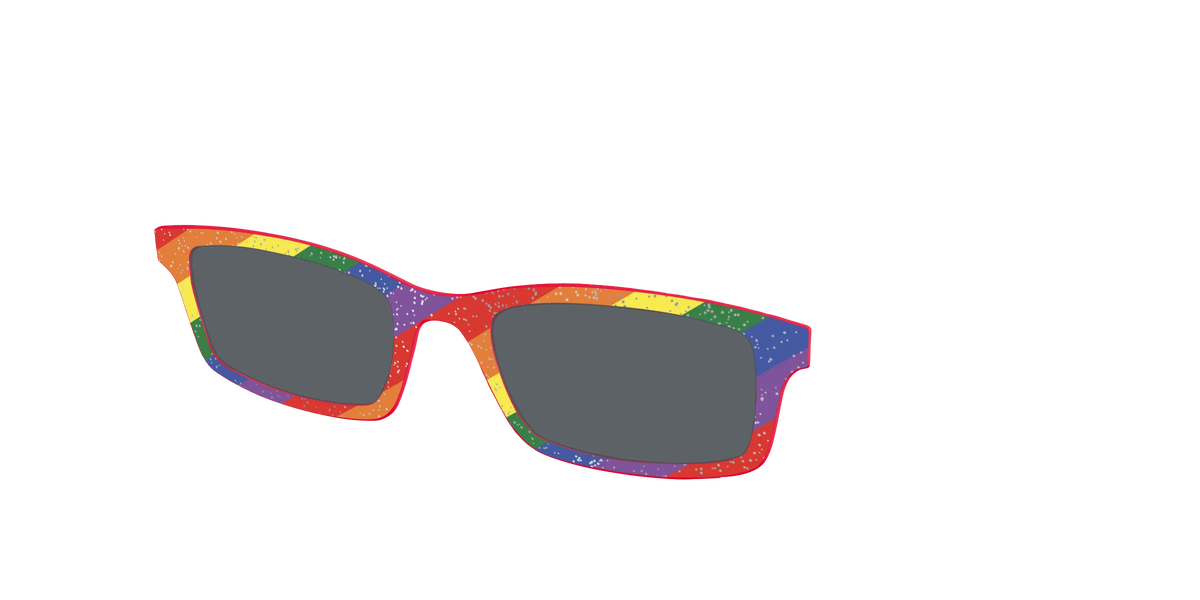 The Polarized Traditional Pride Flag Glitter Sun Top