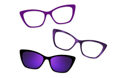 Purple Confetti Tortoise Gold Metal - Set