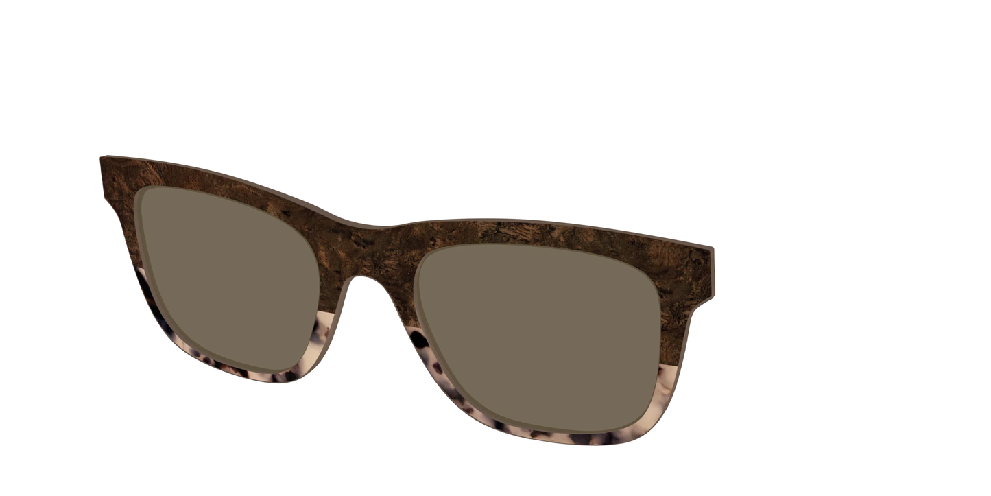 The Polarized Dark Oak Tortoise Split Sun Top