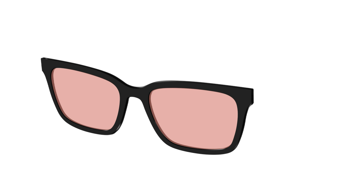 The Black With Coral Pink Lens